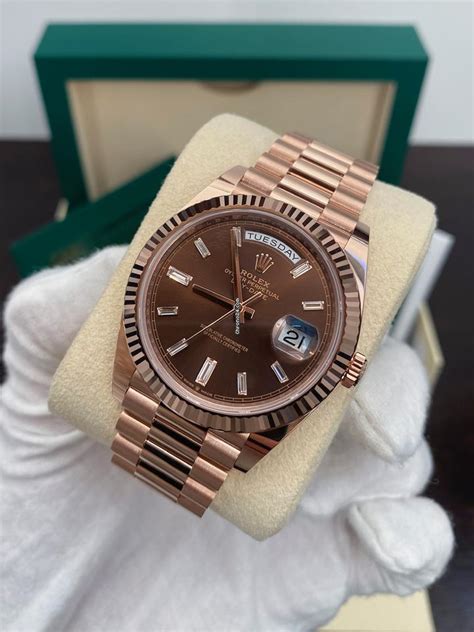 rolex day date rose gold chocolate dial price|rolex day date reference 228235.